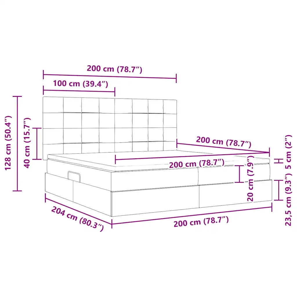 Letto con contenitore e LED Blu Scuro 200 x 200 cm Velluto 3372691
