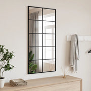 Specchio da Parete-Specchio a Muro-Specchio Decorativo Nero 50x100 cm Rettangolare in Ferro