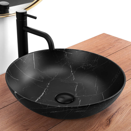 Lavabo Da Appoggio Rea Fibo Black Matt