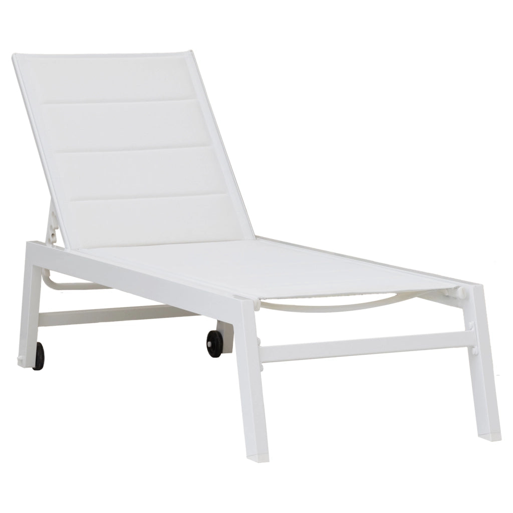 Set di 2 lettini BARBADOS in textilene bianco - alluminio bianco
