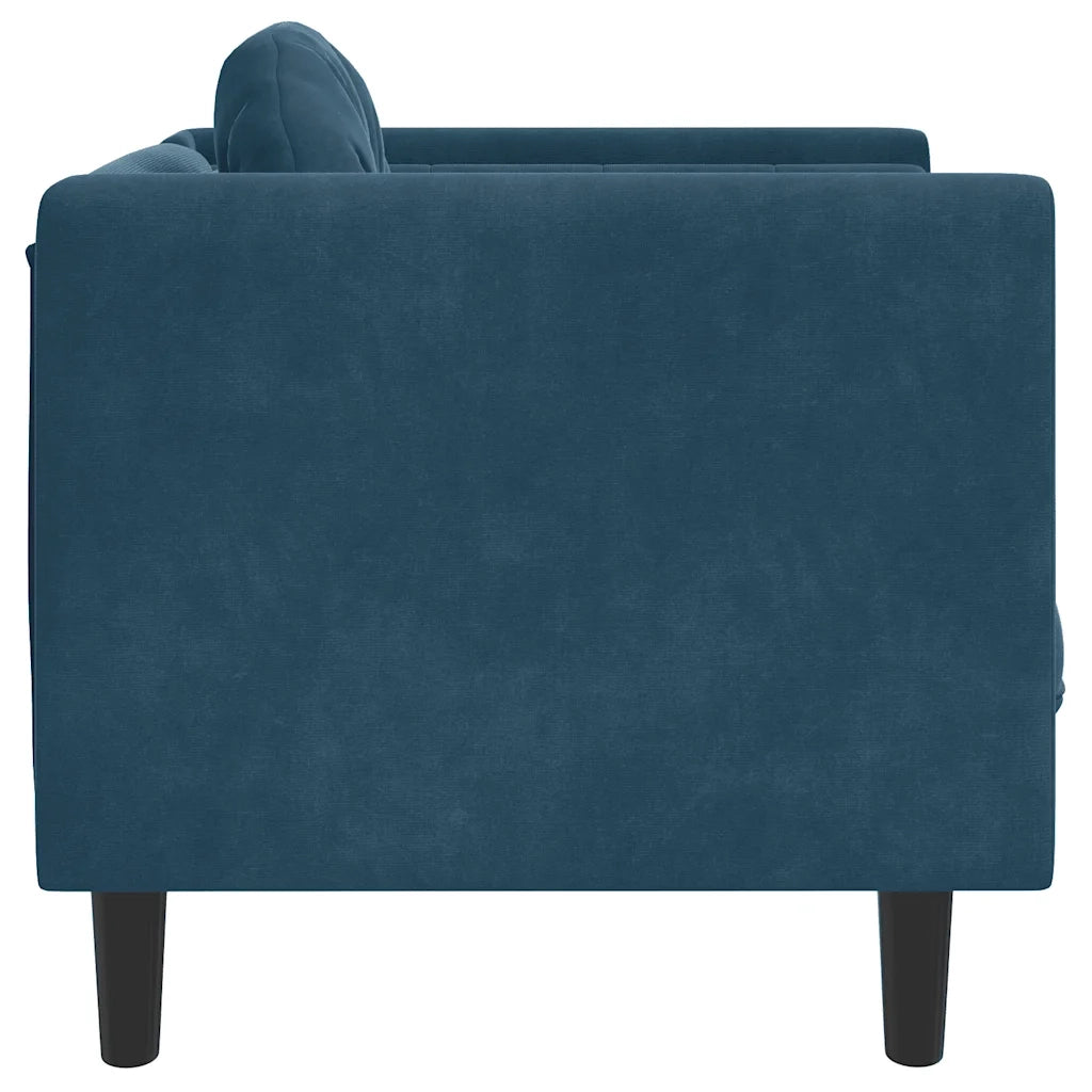Divano Sedia-Poltrona con Cuscino Blu in Velluto