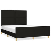Letto matrimoniale | Letto per adulti | Giroletto senza Materasso Nero 140x200 cm in Tessuto