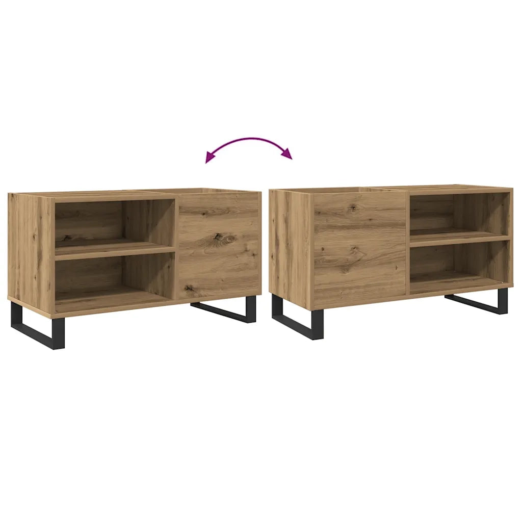 Mobile Porta Dischi Rovere Artigianale 84,5x38x48cm Multistrato 857245