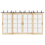 Kit di Binari per Porte Scorrevoli 427 cm Acciaio Nero 3295752