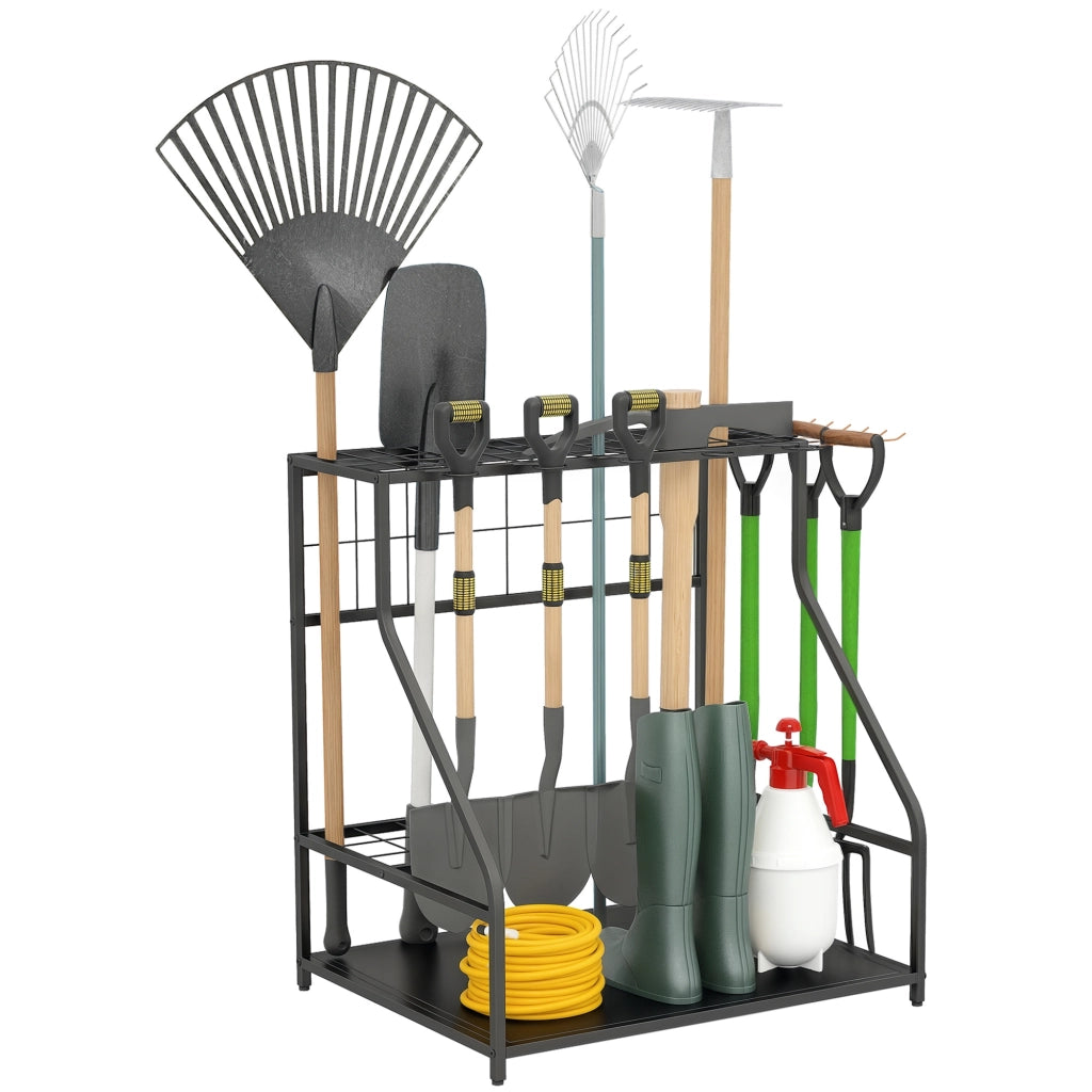 Organizer per Attrezzi da Giardino ¨C Zephmum ¨C Grigio 3 Livelli con Ganchi