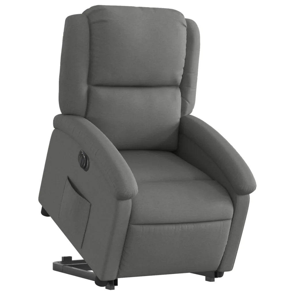 Poltrona Alzapersona Reclinabile Elettrica Grigio Scuro Tessuto 3204189