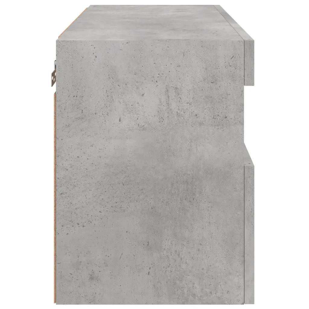 Mobile TV a Parete | Armadietto TV | Mobile Porta TV con Luci LED Grigio Cemento 60x30x40 cm