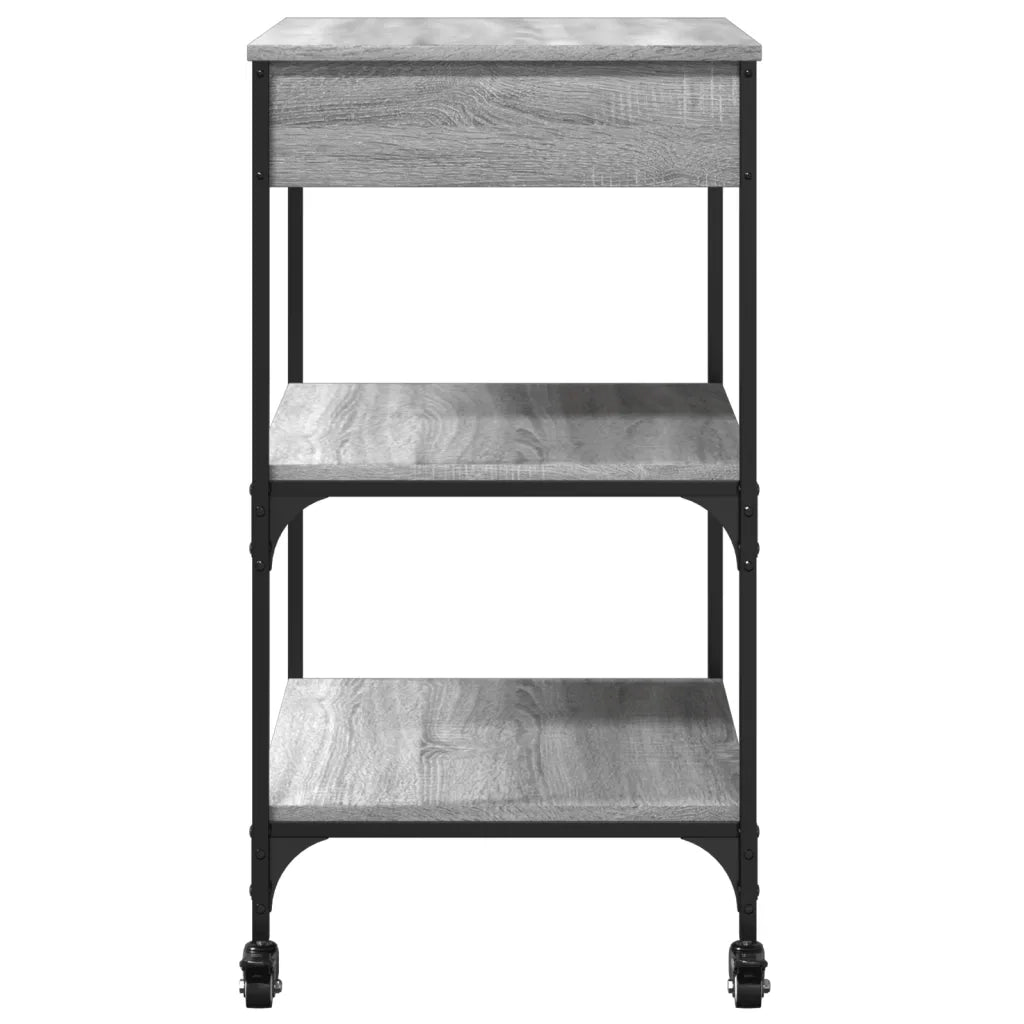 Carrello da Cucina Grigio Sonoma 60x48x89,5cm Legno Multistrato 842374