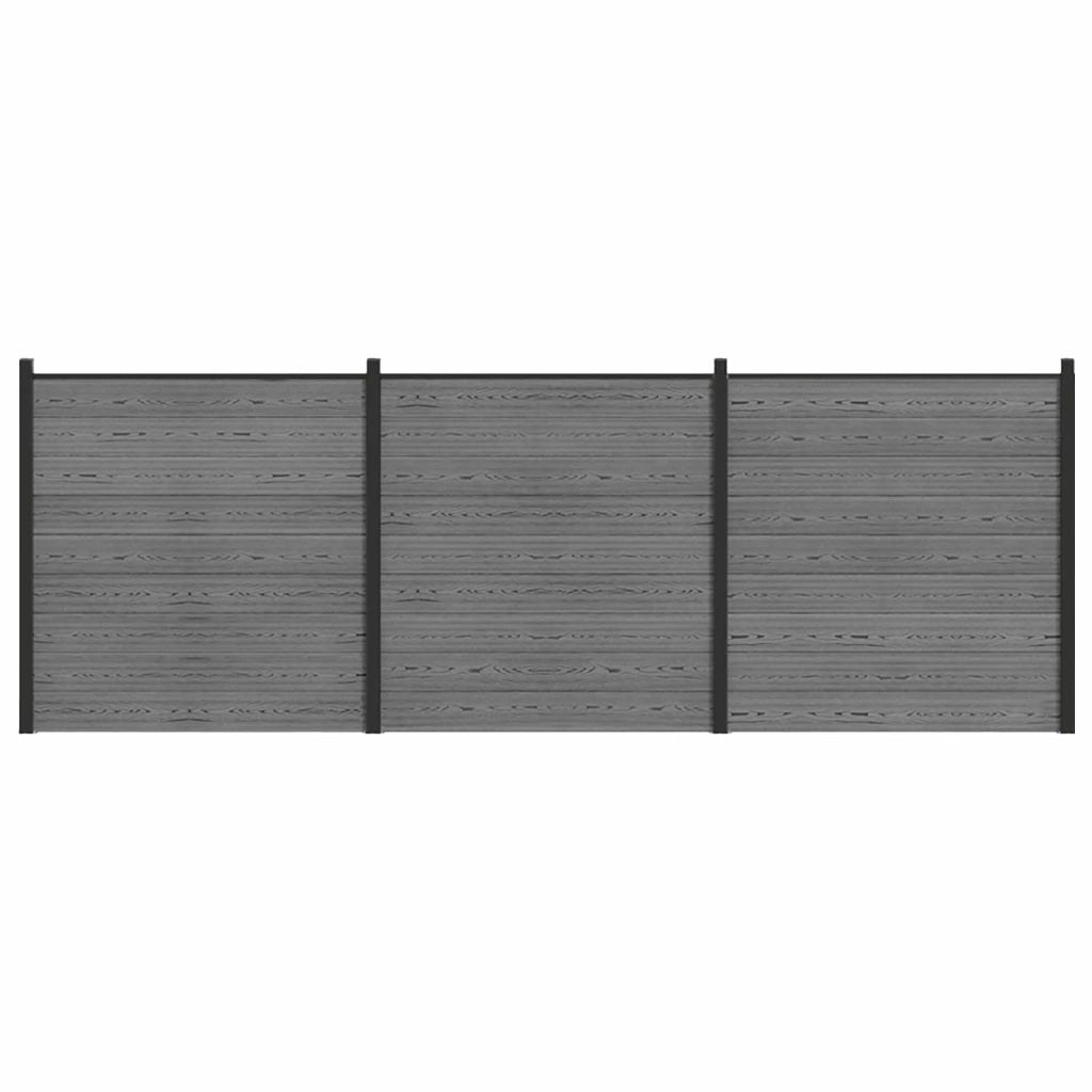 Set di Recinzione 526 x 186 cm WPC e Alluminio Grigio 3429395