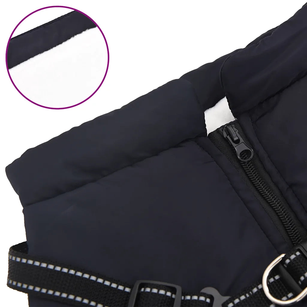 Cappotto Cani Imbracatura Impermeabile Riflettente Blu Navy L48