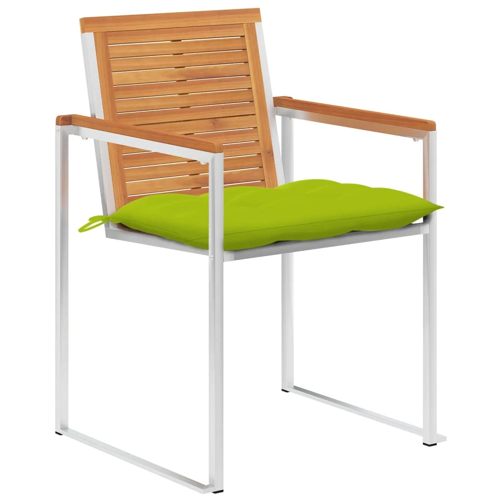 Sedie da Giardino con Cuscini 4 pz in Legno Massello di Acacia 3078496