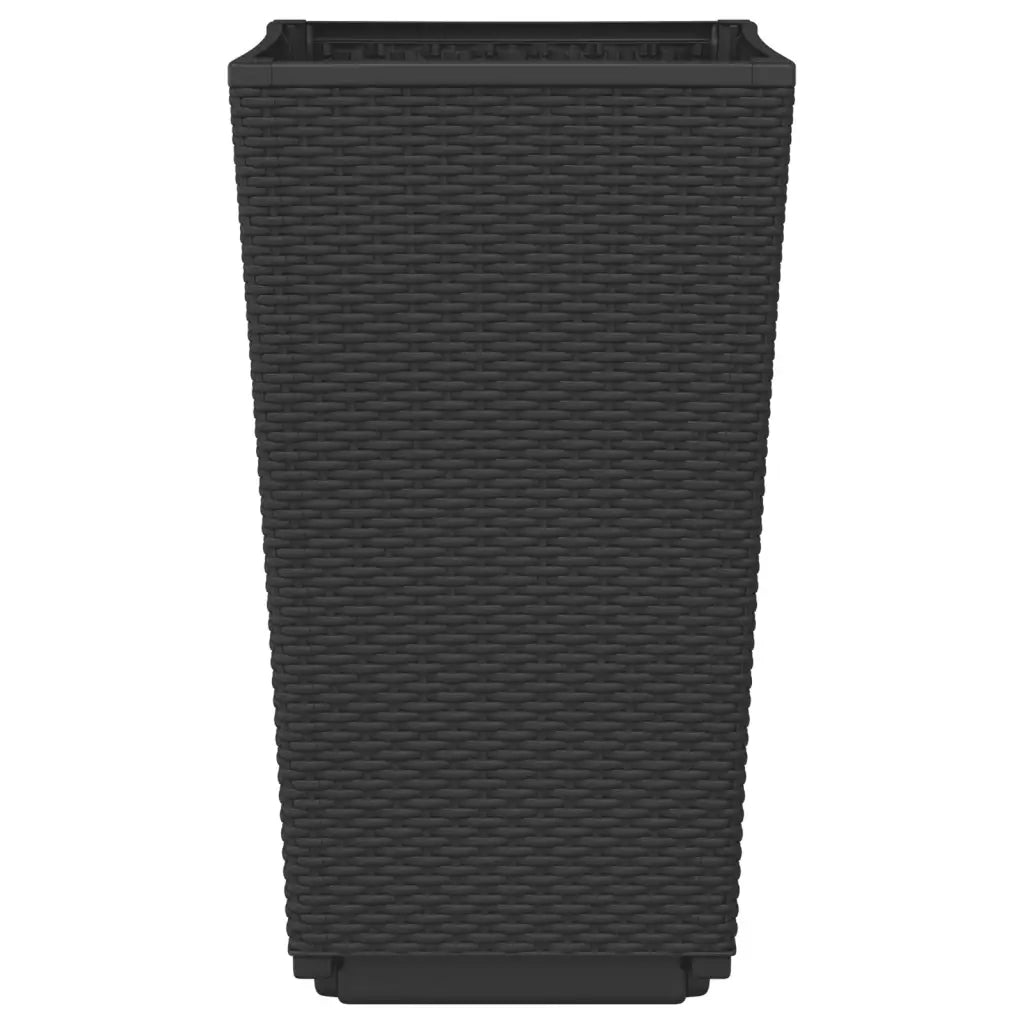 2 pz Fioriere | Cassetta per fiori | Vaso da Giardino Nere 32,5x32,5x57 cm in PP