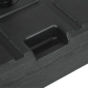 Base per Ombrellone da Giardino 3.5 m con Maniglie 49x49x36,5 cm in HDPE e Acciaio Nero