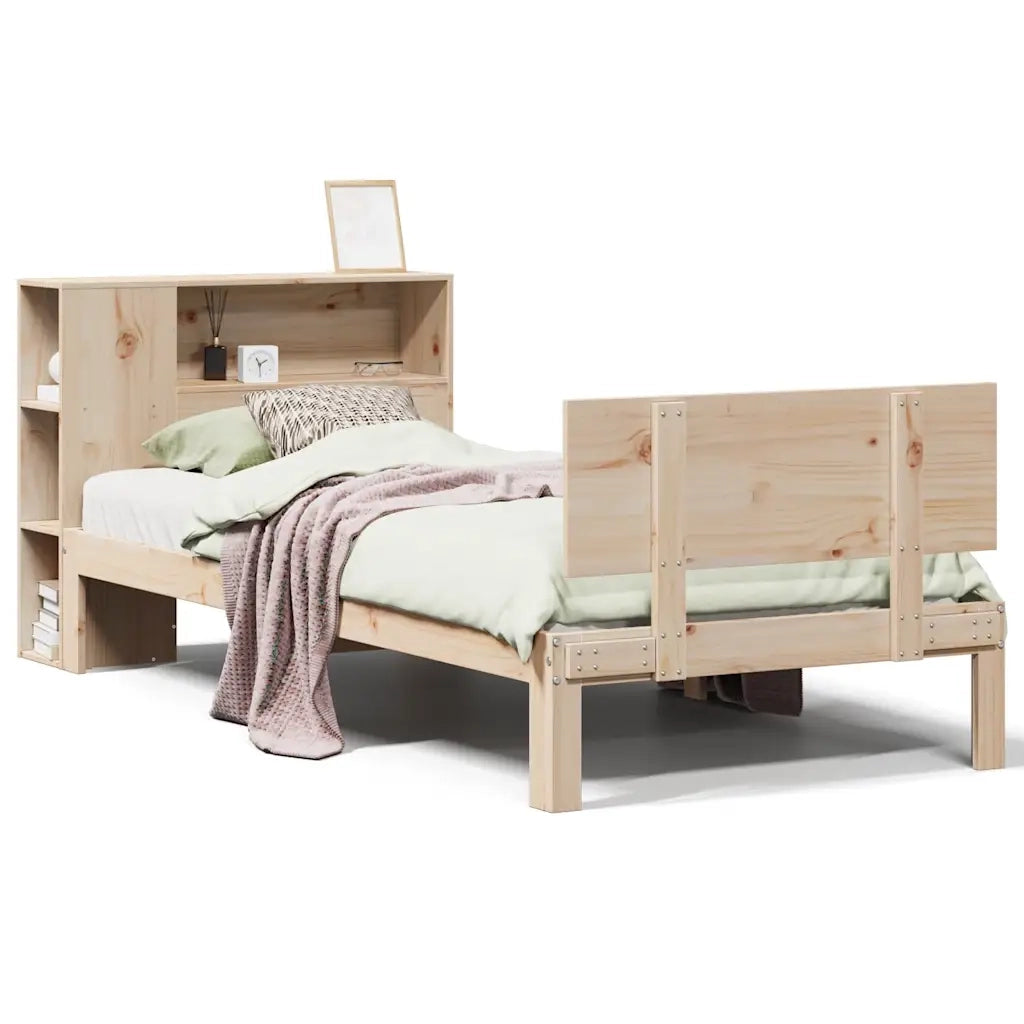 Giroletto con Libreria senza Materasso 75x190 cm in Legno Pino 3322642