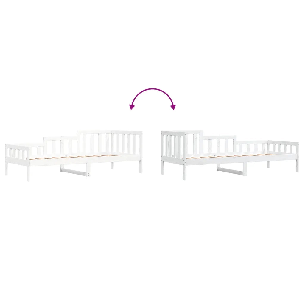 Dormeuse senza Materasso-Divano Letto-Struttura Letto Bianca 80x200 cm Legno Massello Pino 699118