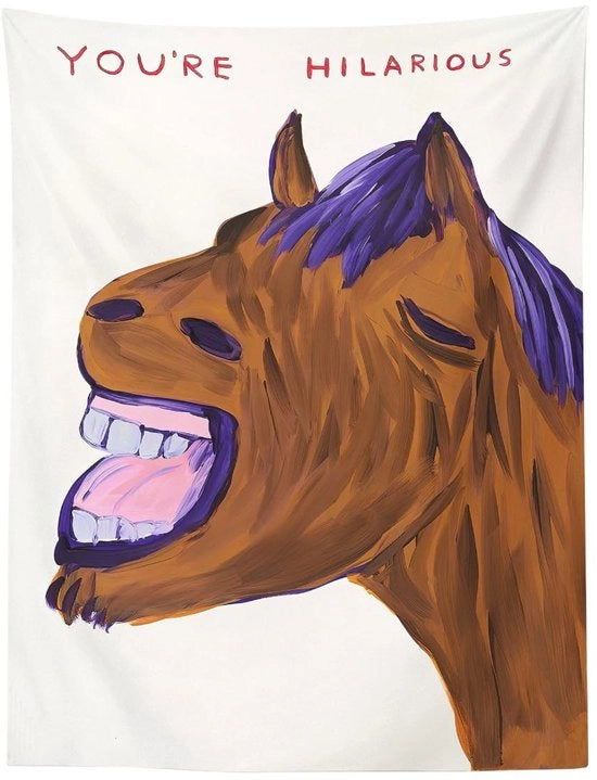 Tessuto per parete con tema equino e disegno a motivi fiabeschi