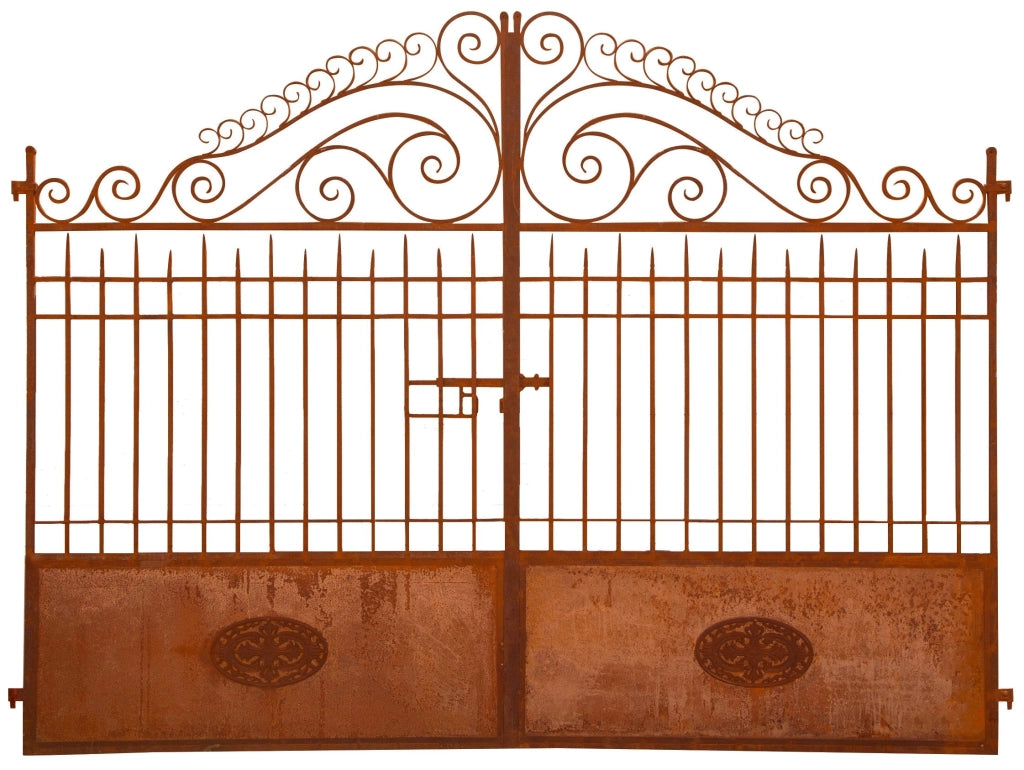 Biscottini CANCELLO IN FERRO FINITURA ANTICATA L320XPR8XH245 CM battuto forgiato mano.