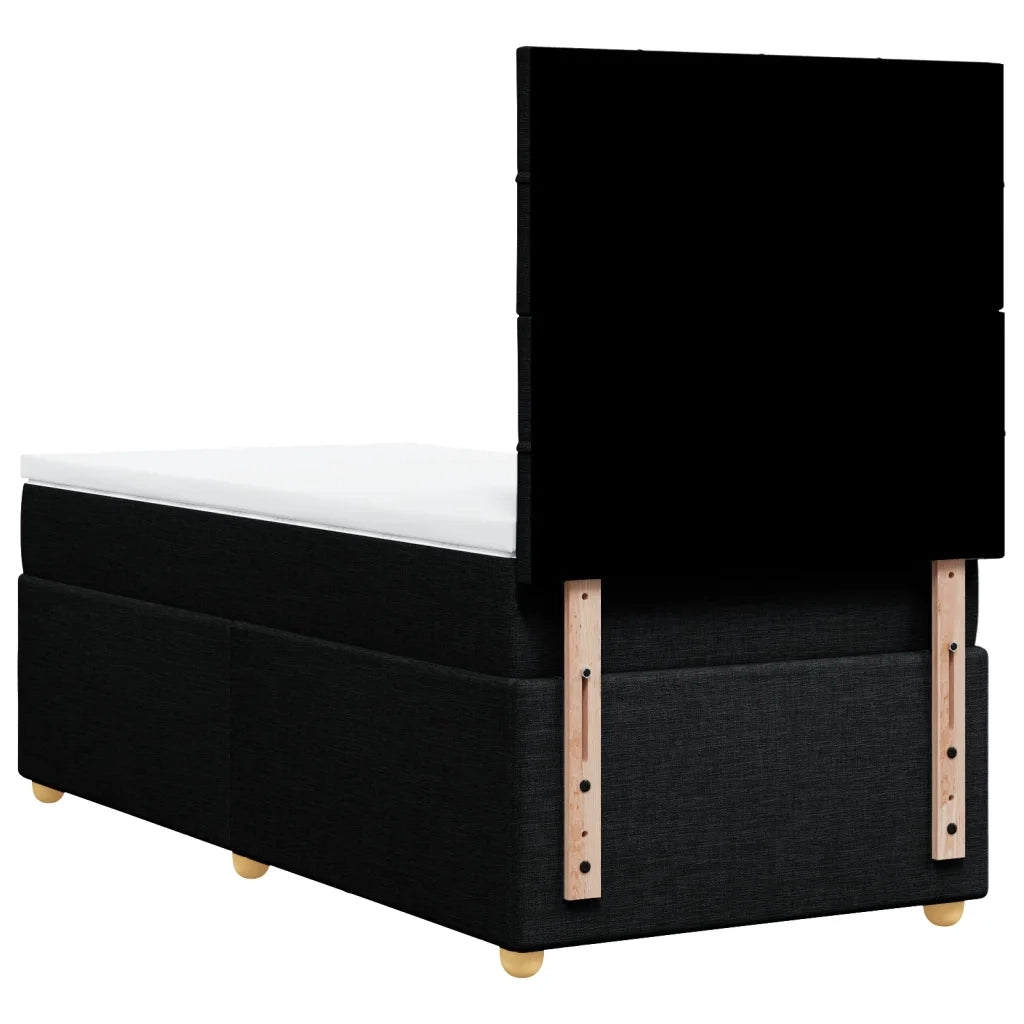 Giroletto a Molle con Materasso Nero 90x190 cm in Tessuto