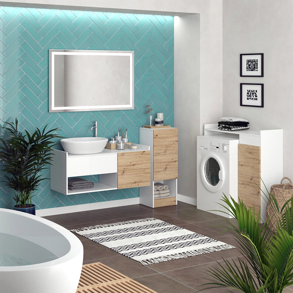 Vicco Set di mobili da bagno Bianco 3 parti, con mobile midi