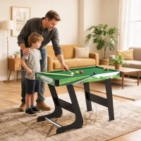 Tavolo da Biliardo Pieghevole con Stecche, Palle e Triangolo per Adulti e Bambini da 12 Anni, 104x55.5x68 cm
