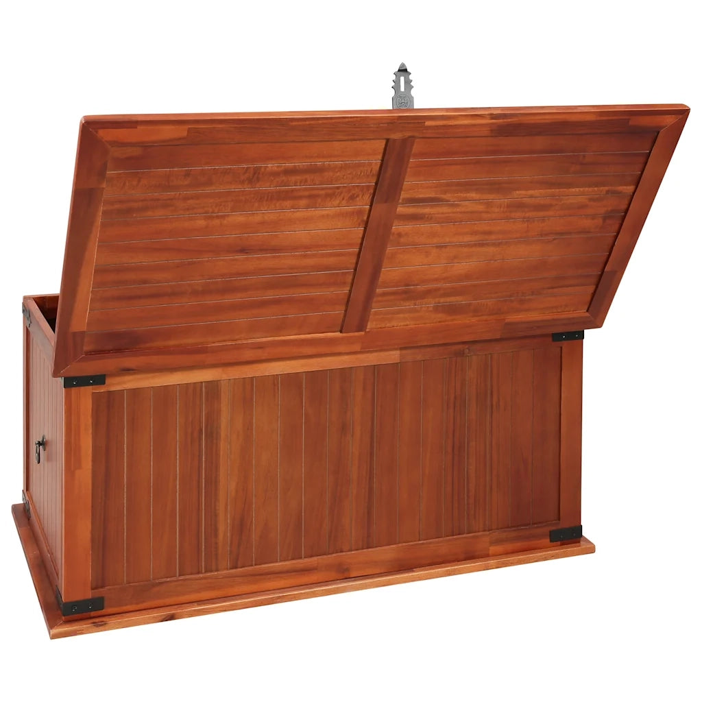 Cassapanca-Panca con Contenitore-Baule 79x34x32 cm in Legno Massello di Acacia