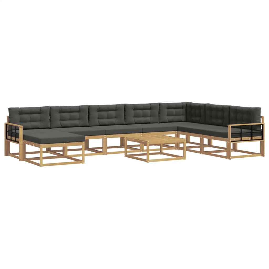 Set di divani da esterno 9 pz Bianco e Antracite 3386911