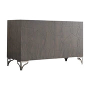 Madia 2 ante contemporanea legno massello gambe acciaio 120x45x73 (300) - Mobili 2G