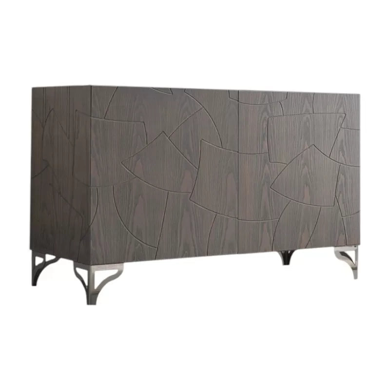 Madia 2 ante contemporanea legno massello gambe acciaio 120x45x73 (300) - Mobili 2G