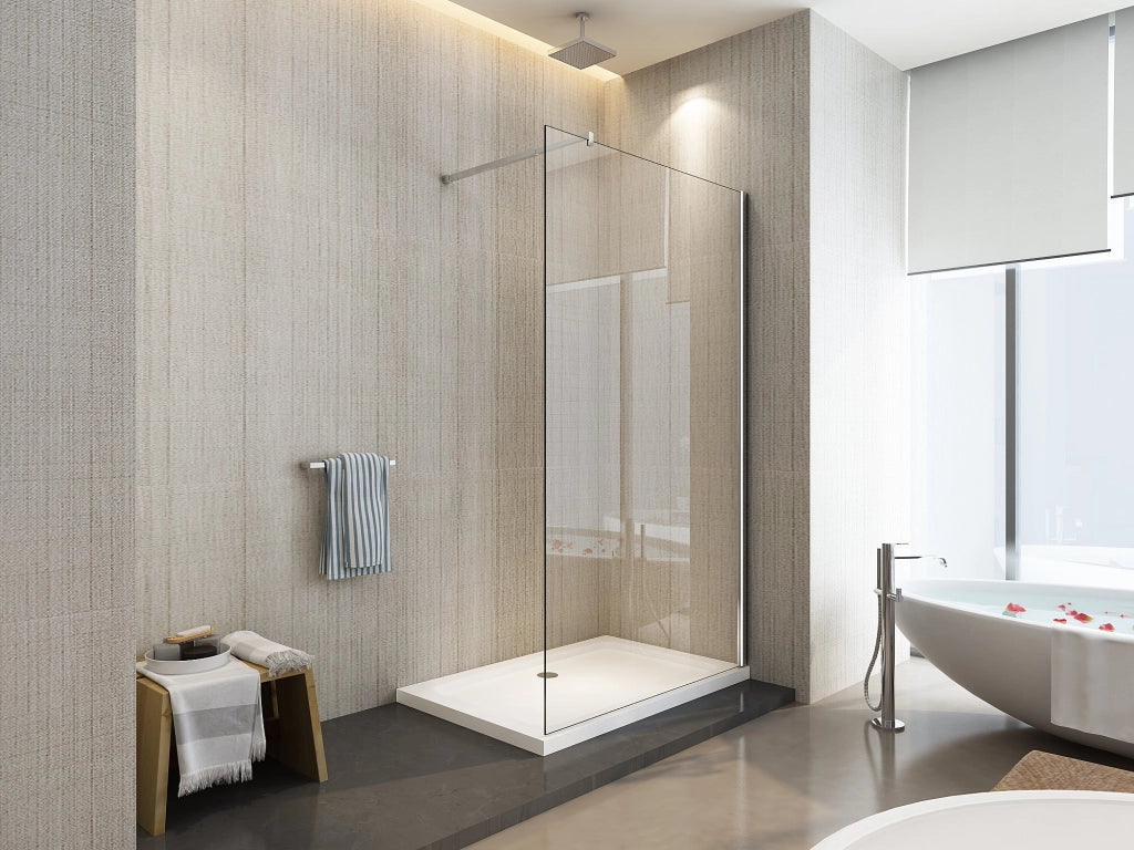 Parete doccia Walk-in cristallo 8mm trasparente anticalcare h.200cm Sicena Vision 120 cm