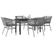 Set da Pranzo da Giardino 5 pz con Cuscini Polyrattan Vetro 3334627