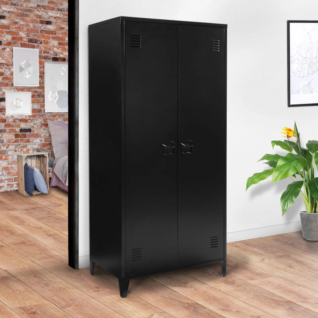 IDMarket - ESTEL Armadio a 2 ante in metallo nero