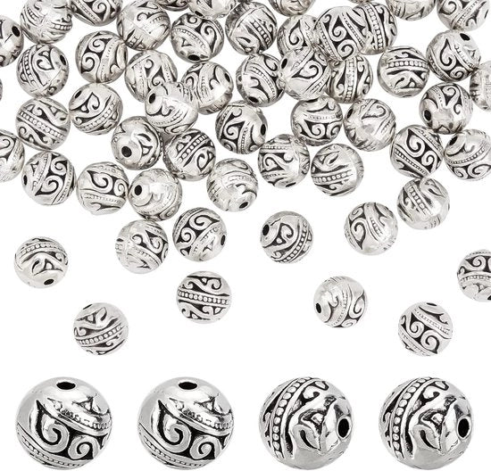 Spaziatori in acciaio inossidabile antico - 60 pezzi - per gioielli - 8mm - finitura antica