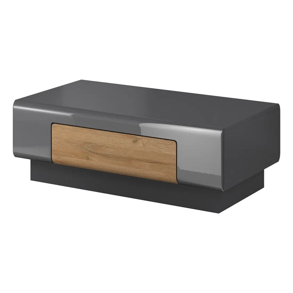 Set completo di 6 mobili da salotto collezione OHIO. Colore grigio e effetto rovere.