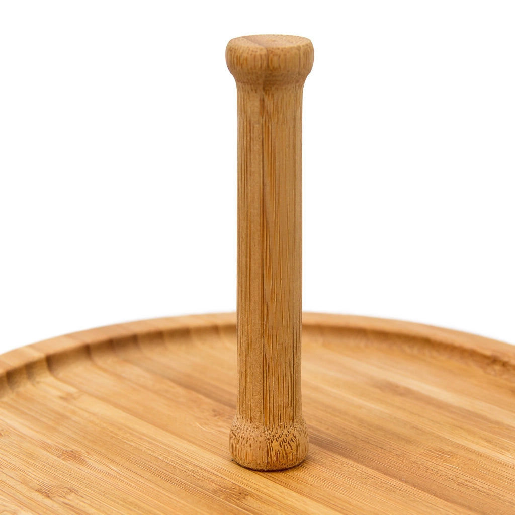 Mensola espositiva cucina sala da pranzo in bambù 2 vassoi frutta diametro 25 cm 4313040