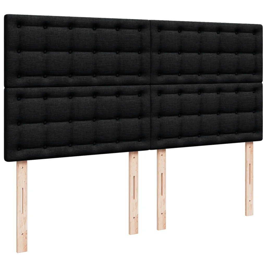 Giroletto a Molle con Materasso Nero 180x200 cm in Tessuto