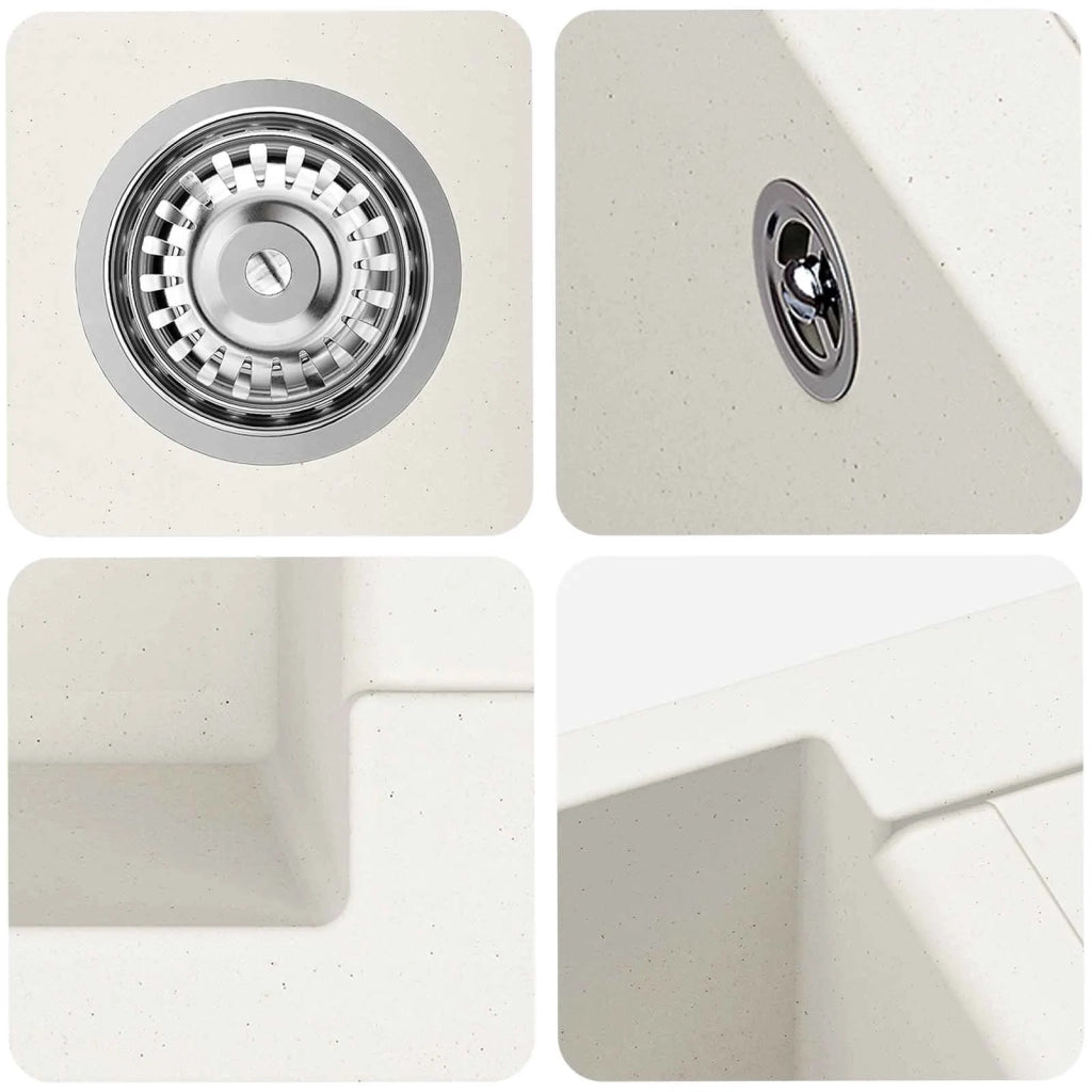 Lavello Bianco 780 x 500 mm 80% Quarzo e 20% Resina