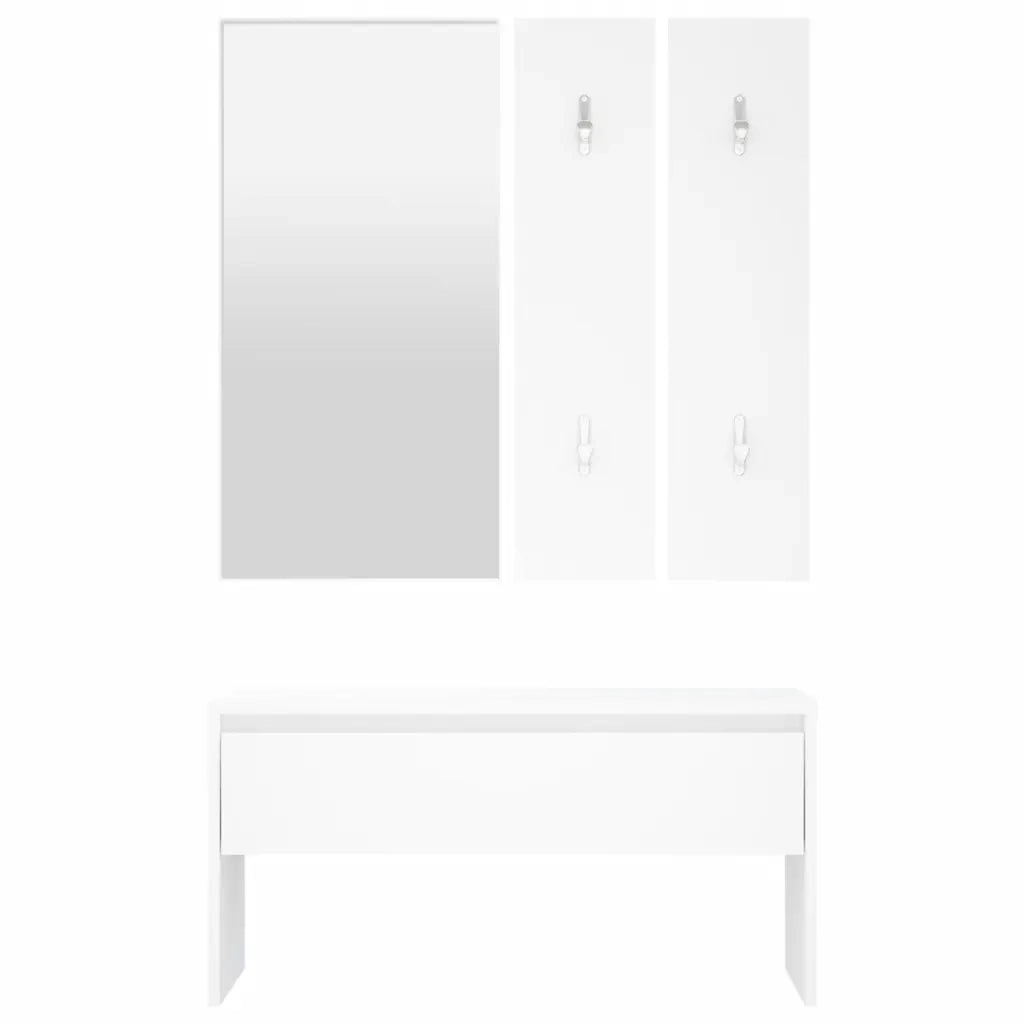 Set di Mobili da Corridoio Bianco in Legno Multistrato  cod mxl 52510