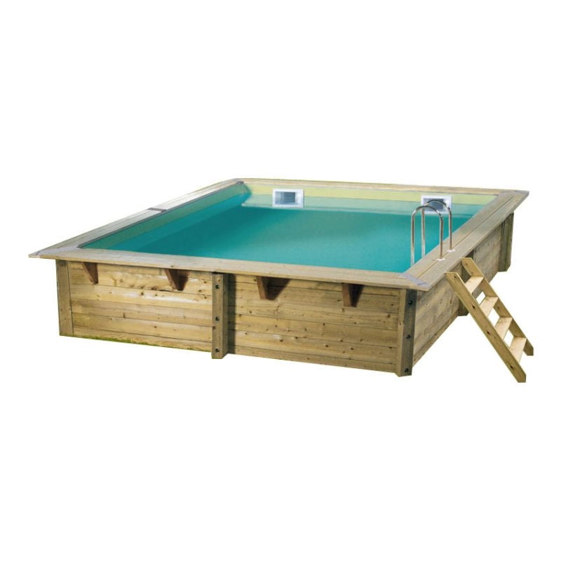 Piscina In Legno Northwood 300 - 3,00 X 3,00 H1,26 M - Liner Beige