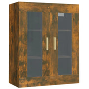 Mobile contenitore a parete moderno e pratico 69,5 x 34 x 90 cm realizzato in legno composito finitura rovere affumicato 02_0048316