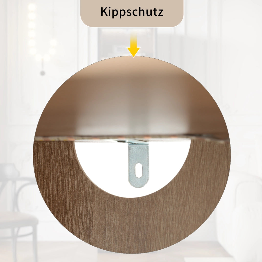 ARMADIO DA BAGNO con 1 cassetto e 1 anta in vetro temperato, MDF naturale