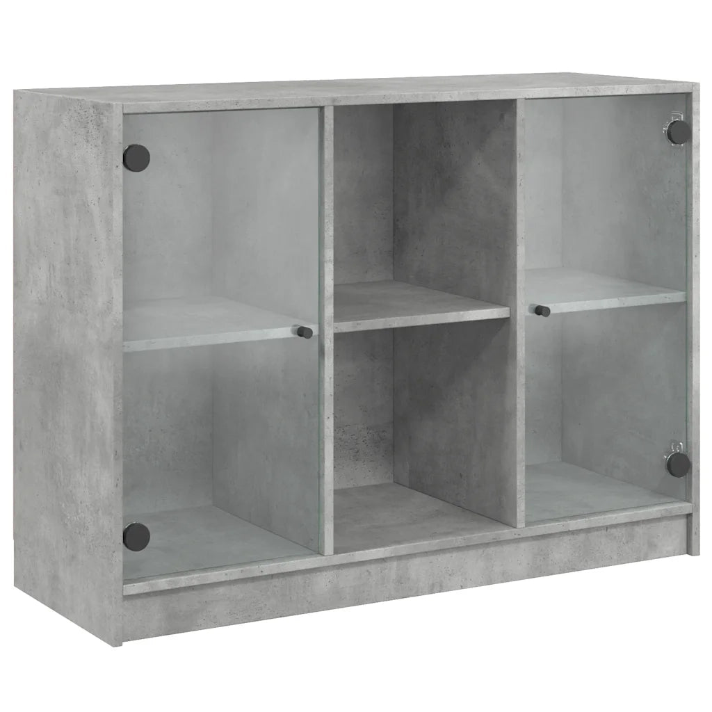 Credenza-Buffet-Armadio da cucina Grigio Cemento 102x37x75,5 cm in Legno Multistrato