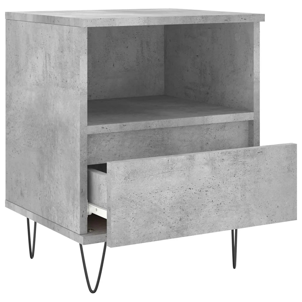 Comodino-Tavolino da notte Grigio Cemento 40x35x50 cm in Legno Multistrato 997151