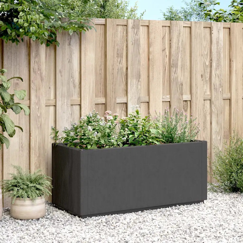 Fioriera | Cassetta per fiori | Vaso da Giardino Grigio Scuro 80x36x35 cm in PP