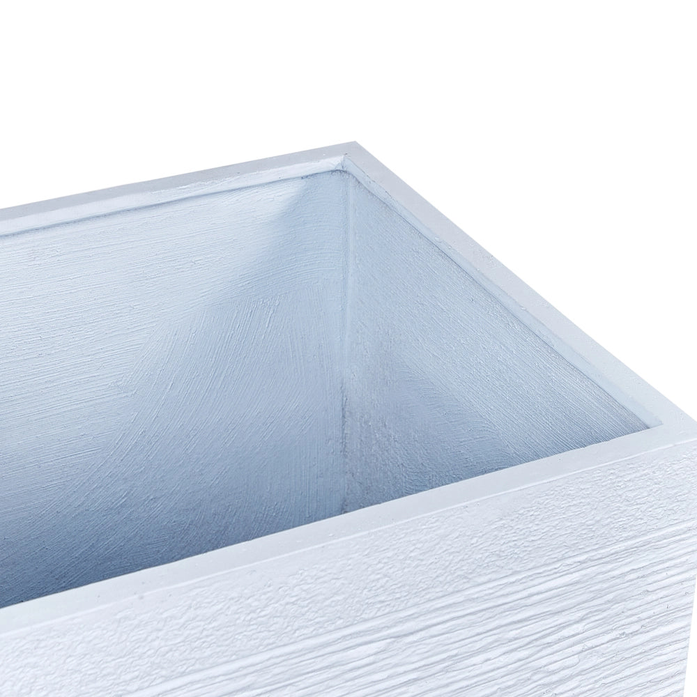 Vaso per piante fioriera in fibra bianco solida quadrata 50 x 48 cm resistente ai raggi UV