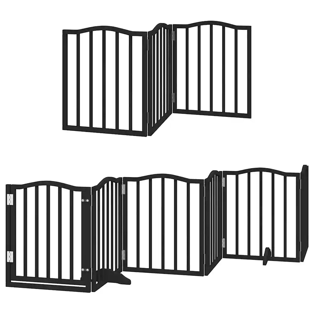 vidaXL Cancello Cani Porta Pieghevole Nero 15 Pannelli 750 cm Pioppo