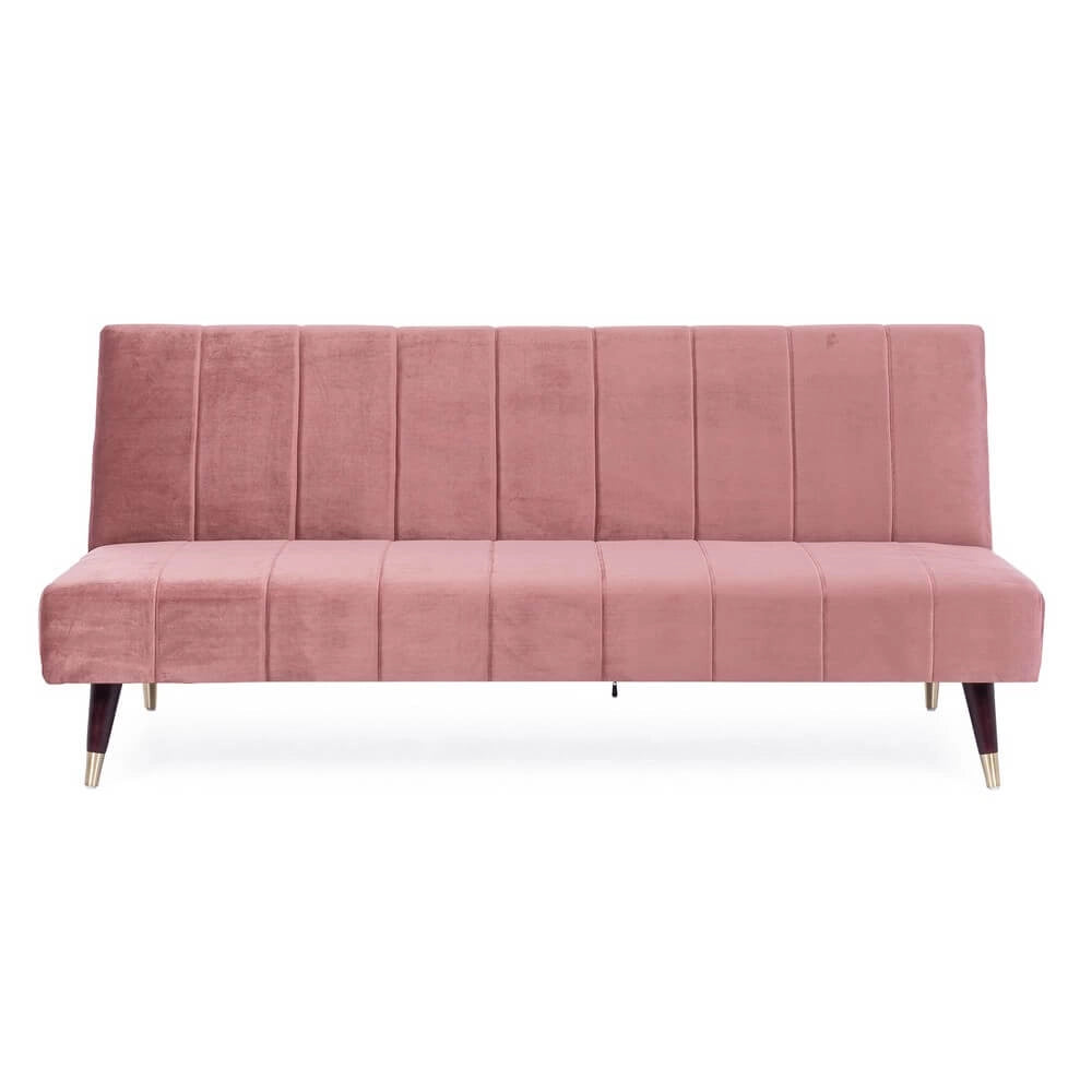 Divano Letto 3 Posti in Velluto con Gambe in Legno - ADELAIDE