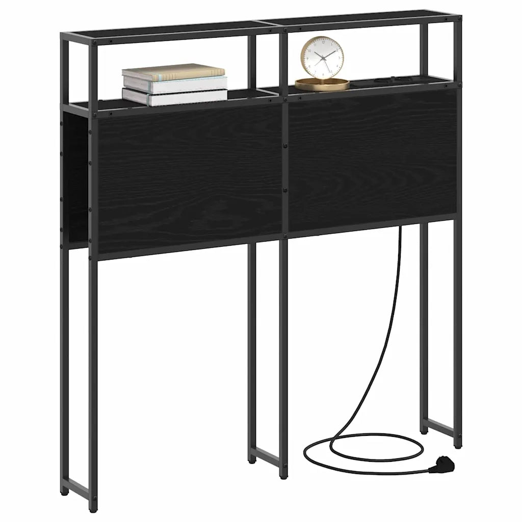 vidaXL Testata contenitore Rovere nero 75 cm Legno multistrato
