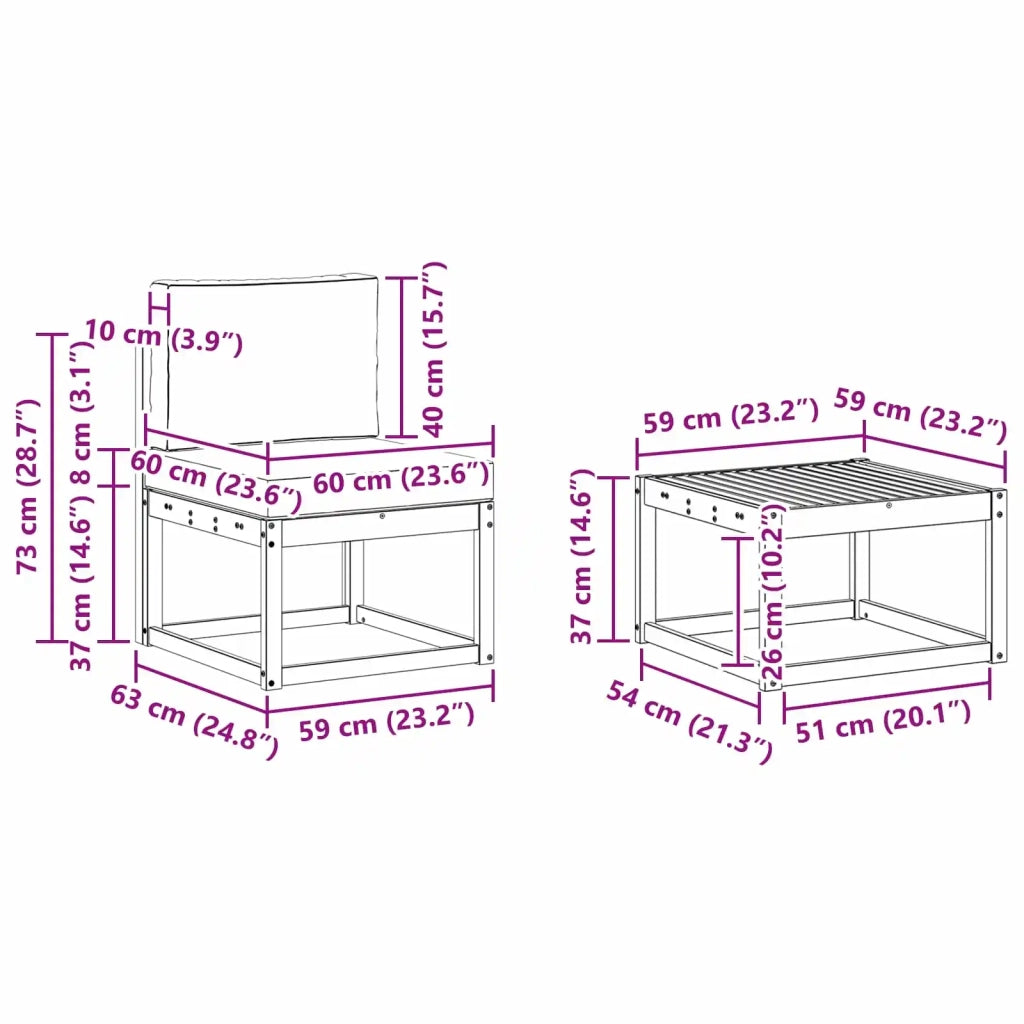 Set di divani da esterno 7 pz 3387367