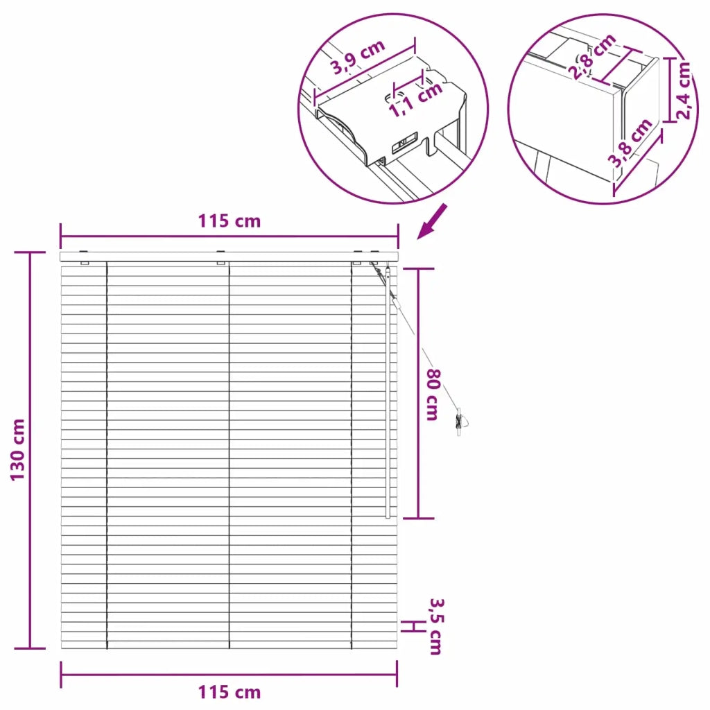 Tenda Veneziana Nero 115 x 130 cm 35 mm 42015469