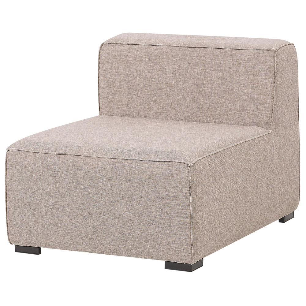 Set divano ad angolo per interni ed esterni Rivestimento in tessuto beige a 7 posti con salotto da giardino ottomana destro